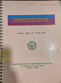 Rumusan Rapat Kerja Tahun 2000 Badan Penelitian dan Pengembangan Pertanian