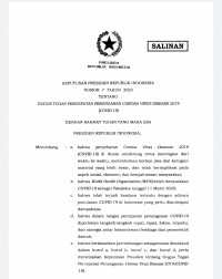 Keputusan Presiden Republik Indonesia Nomor 7 Tahun 2020 Tentang Gugus Tugas Percepatan Penanganan Corona Virus Disease (COVID-19)