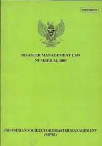 Disaster management law number 24 2007