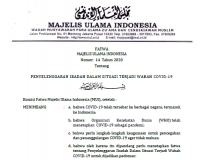 Fatwa Majelis Ulama Indonesia Nomor 14 Tahun 2020 Tentang Penyelenggaraan Ibadah Dalam Situasi Terjadi Wabah COVID-19